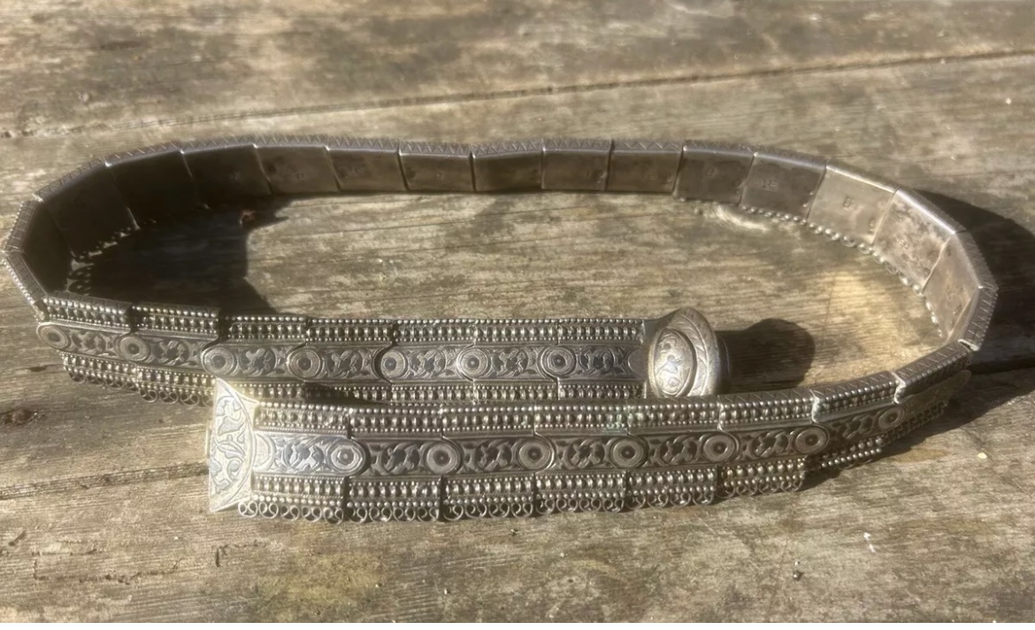 Argent Massif Russe 84 430gr Ceinture Caucasienne Turquie Empire Ottoman Silver