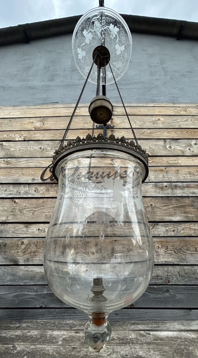 Lantern Chandelier Hall Entrance Lamps Glass Belgium 