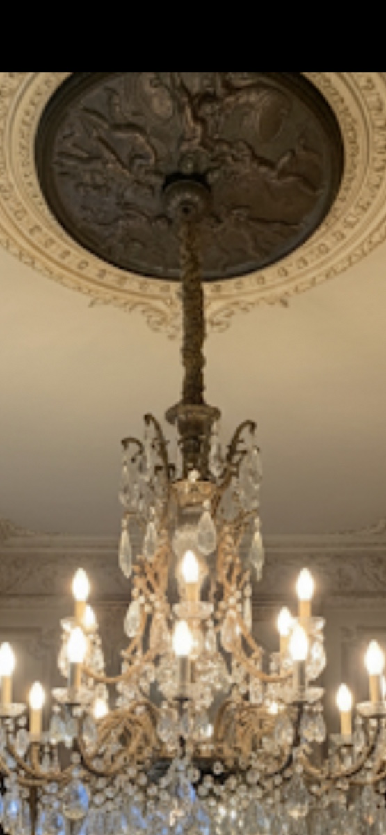 80cm Ceiling Rose Ceiling Light Brass Bronze Castle Cherub Antique
