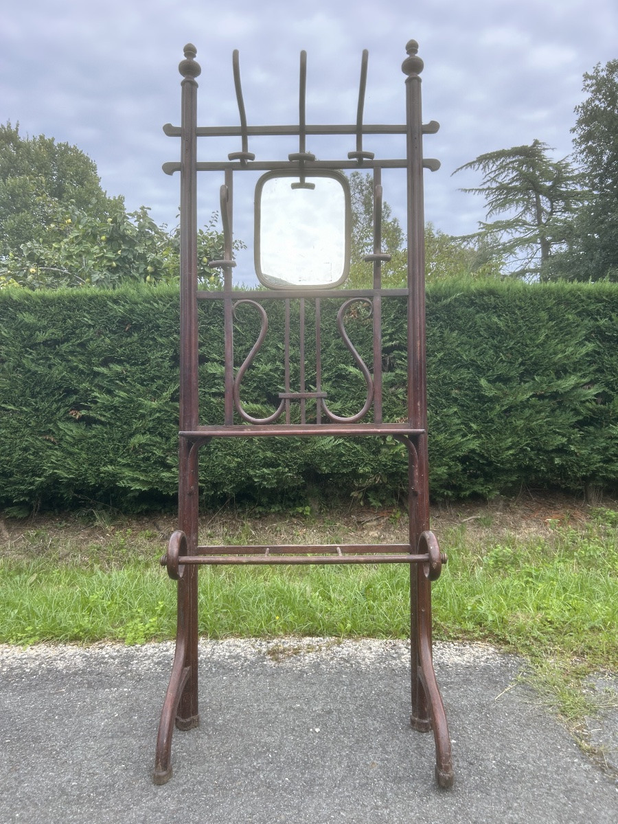 Porte Manteau vestiaire bois courbé Thonet Ancien bistrot brasserie -photo-2