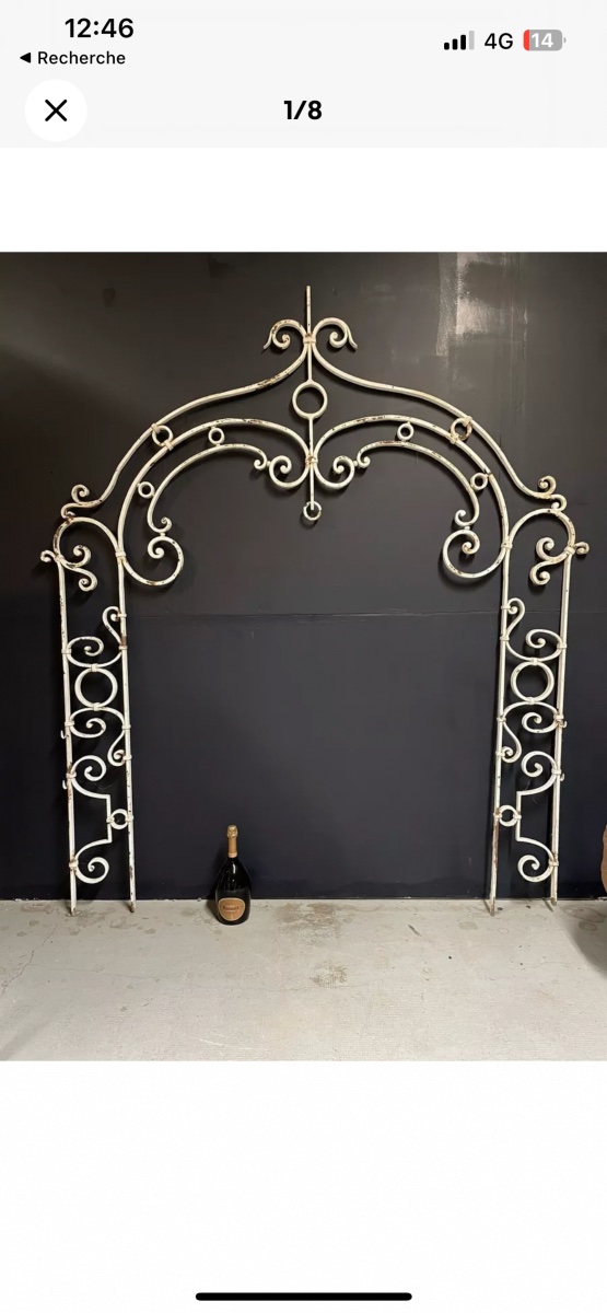 Well Top Gallows Arch Grille Arch Wrought Iron Coping 19th Century Gate-photo-2