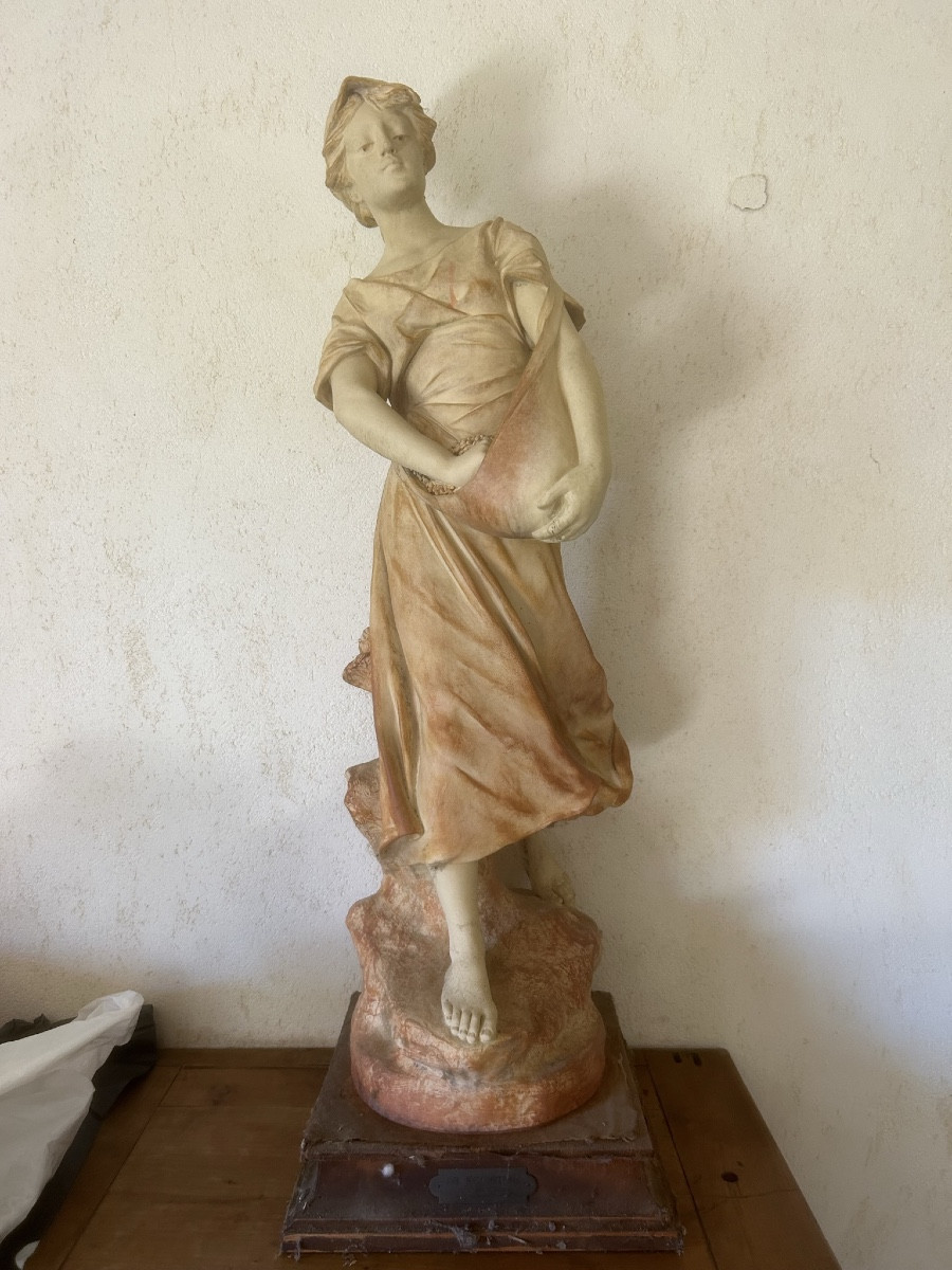 Édouard DROUOT (1859-1945) "La Semeuse" Terre cuite art nouveau sculpture 