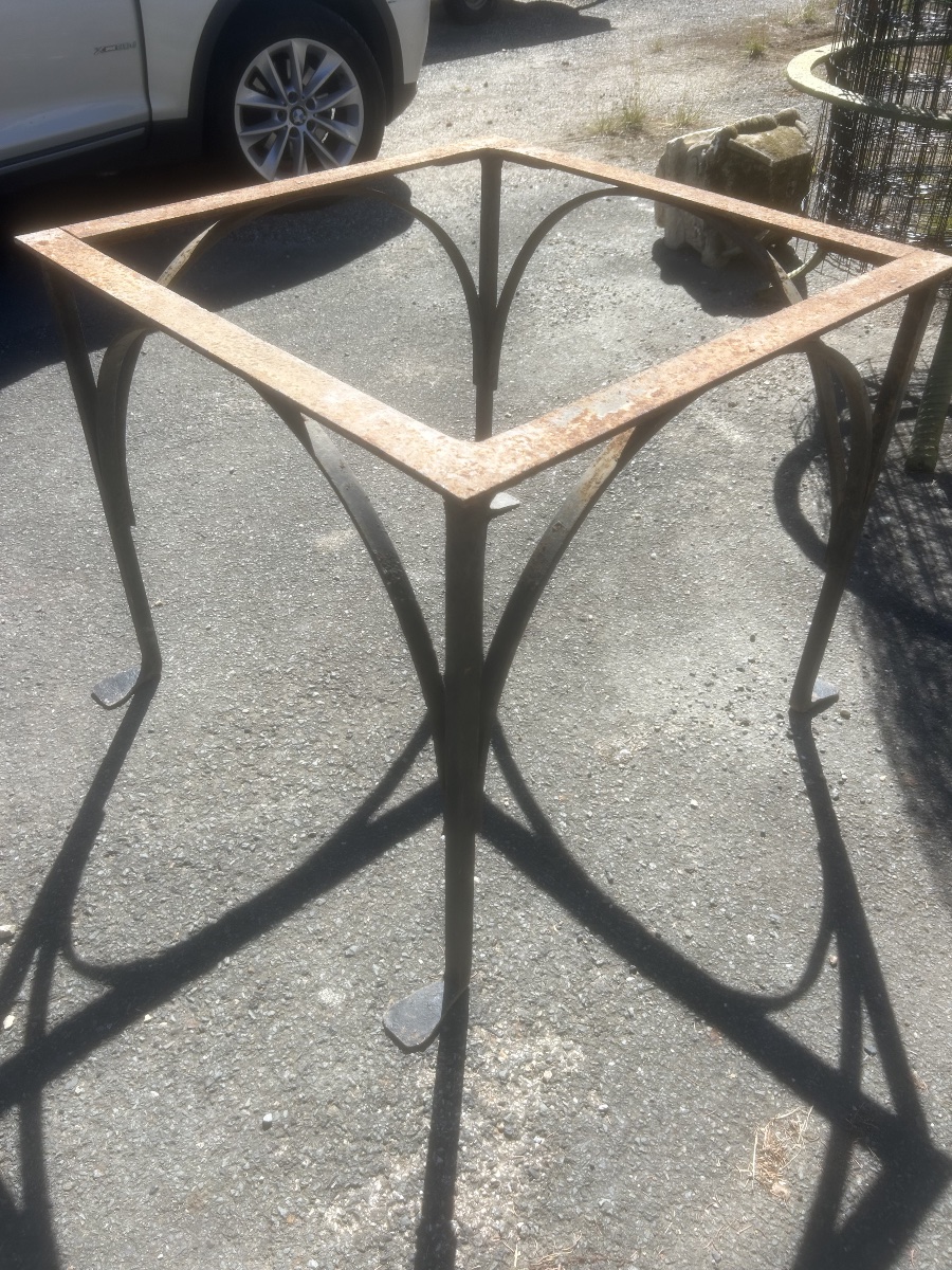 Antique Wrought-iron Garden Table Leg, Handcrafted Furniture, Butcher's Table-photo-2