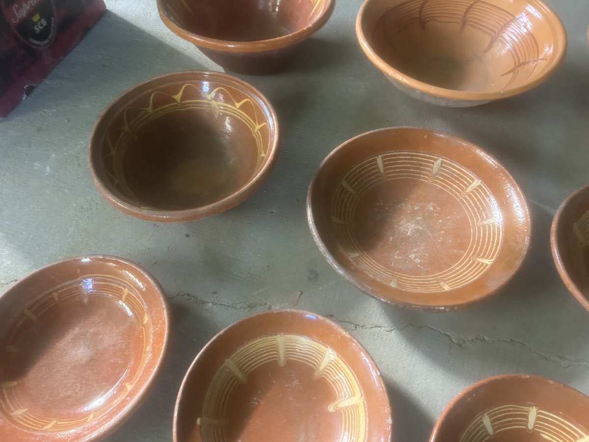 Set Of 26: Varnished Terracotta Pottery Dish, Old Southwest-style Grease Pot-photo-2
