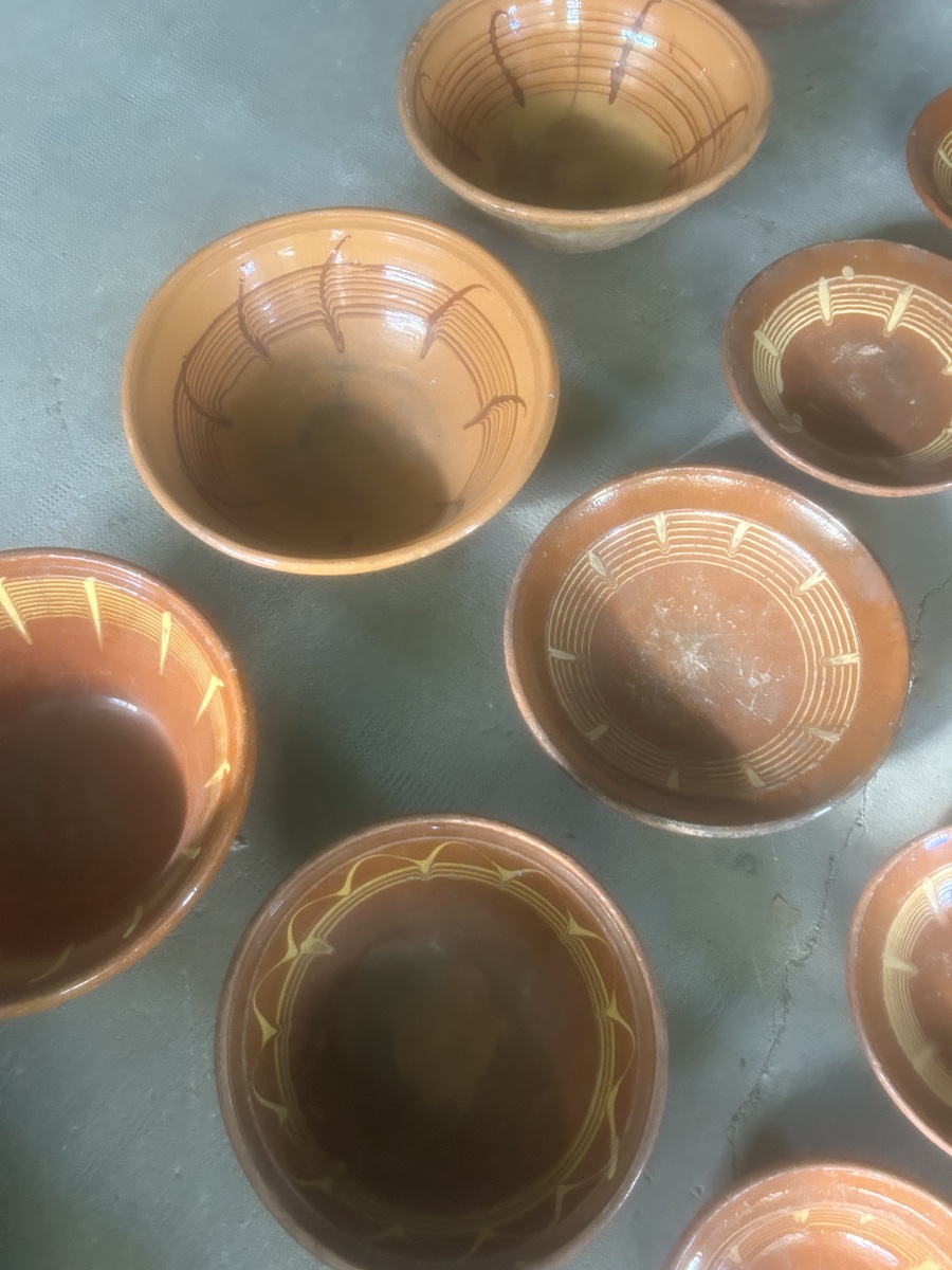 Set Of 26: Varnished Terracotta Pottery Dish, Old Southwest-style Grease Pot-photo-3