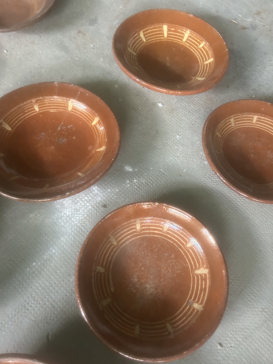 Set Of 26: Varnished Terracotta Pottery Dish, Old Southwest-style Grease Pot-photo-5