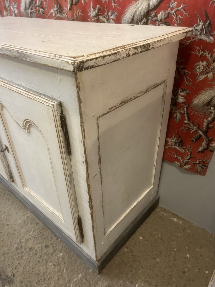 Buffet Patiné Blanche Ancien Meuble Peint Enfilade XIXeme-photo-3