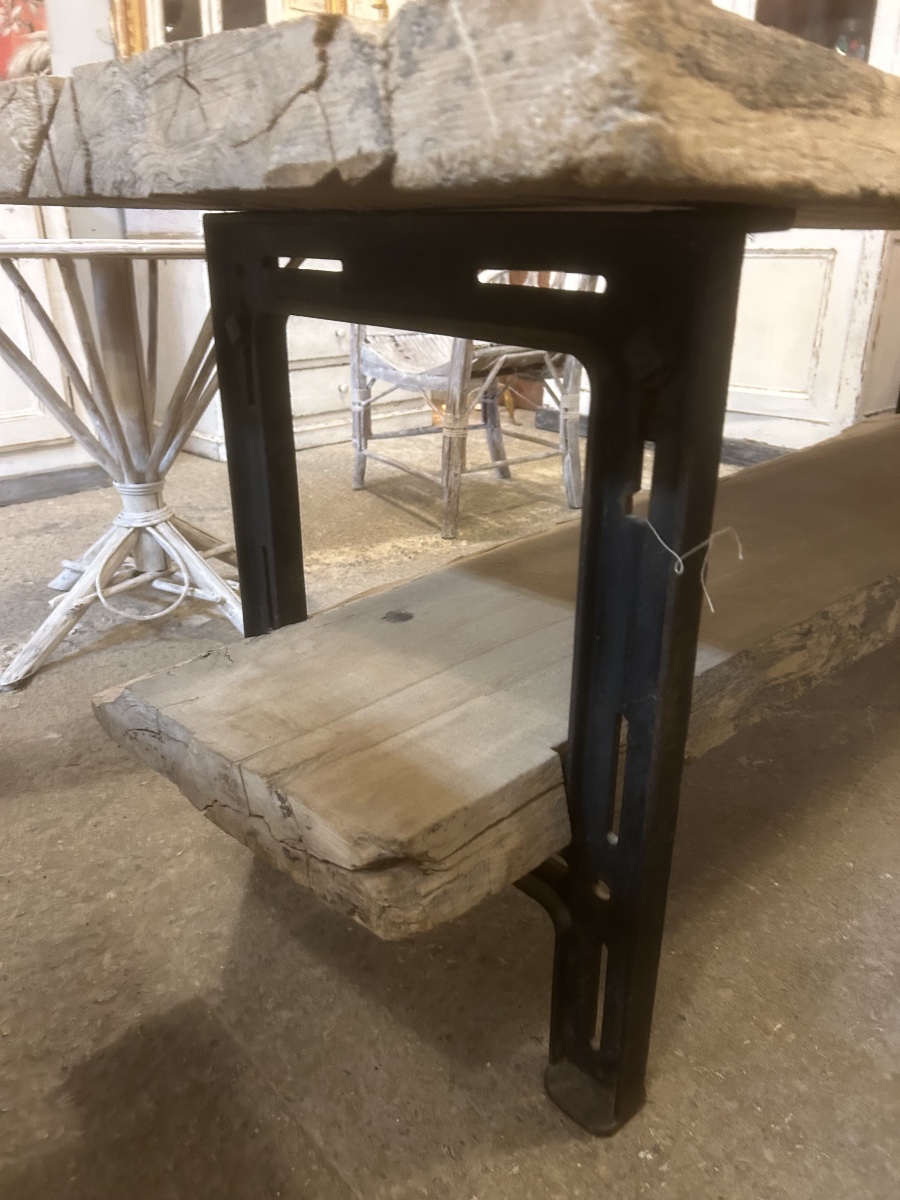 Table de Drapier Console Établi Ancien Design Industriel Loft Atelier Meuble SDB-photo-2