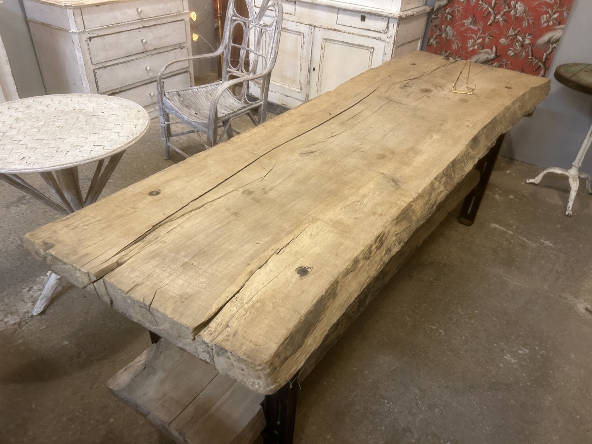 Table de Drapier Console Établi Ancien Design Industriel Loft Atelier Meuble SDB-photo-3
