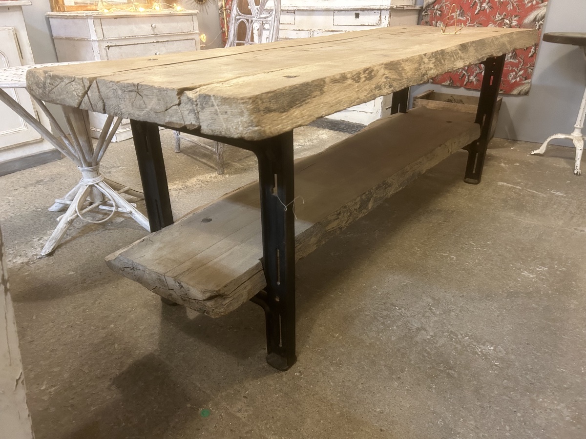 Table de Drapier Console Établi Ancien Design Industriel Loft Atelier Meuble SDB