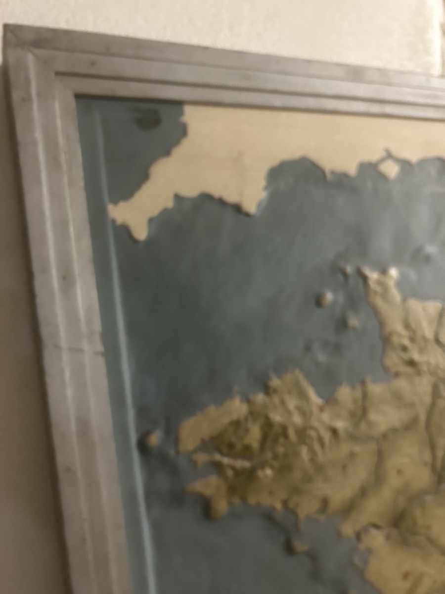 Vintage Henri Arnold Fiber-cement School Relief Map Of France, 1936-photo-2