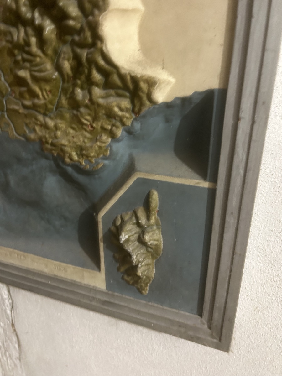 Vintage Henri Arnold Fiber-cement School Relief Map Of France, 1936-photo-3