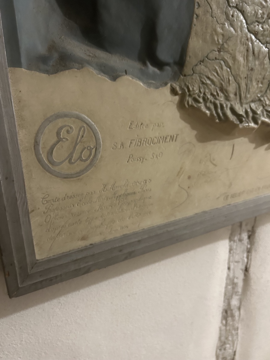 Vintage Henri Arnold Fiber-cement School Relief Map Of France, 1936-photo-5