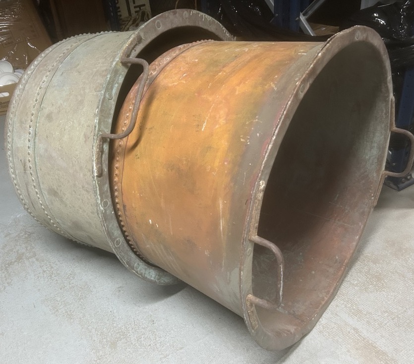 100cm Cuve en Cuivre Chaudron Géant Cache Pot Vase XVIIIeme Cuisine Ancienne