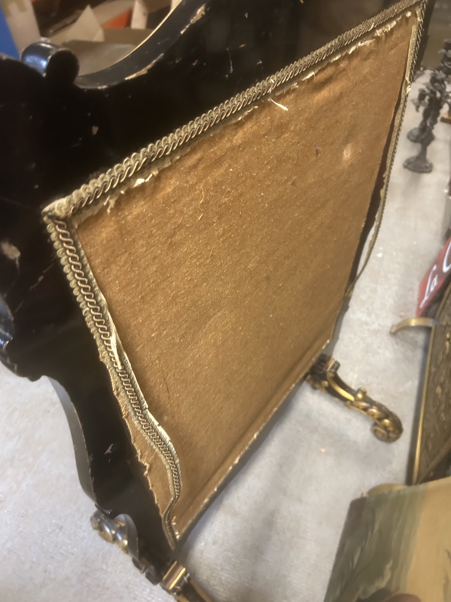 Fire Screen, Room Divider, Fireplace Screen, Napoleon III, 19th Century, Silk Embroidery, China-photo-3