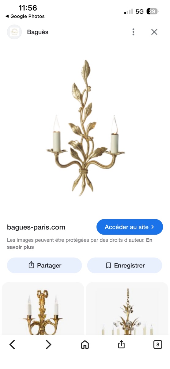 Maison Baguès Paris, Authenticated Model, Pair Of Vintage Sheet Metal Wall Sconces, 1950s Design-photo-2