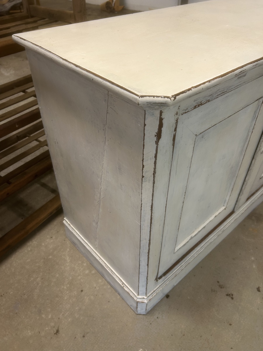 Antique Sideboard With Painted Patina, Provence-style Antique Country Furniture, Folk Art-photo-1