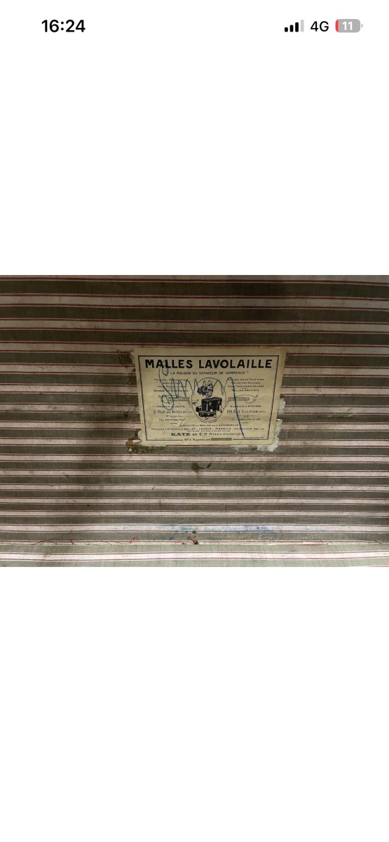 Lavolaille Paris 19th-century Luxury Trunk, Vintage Luggage Chest, Antique Baggage Handler-photo-2