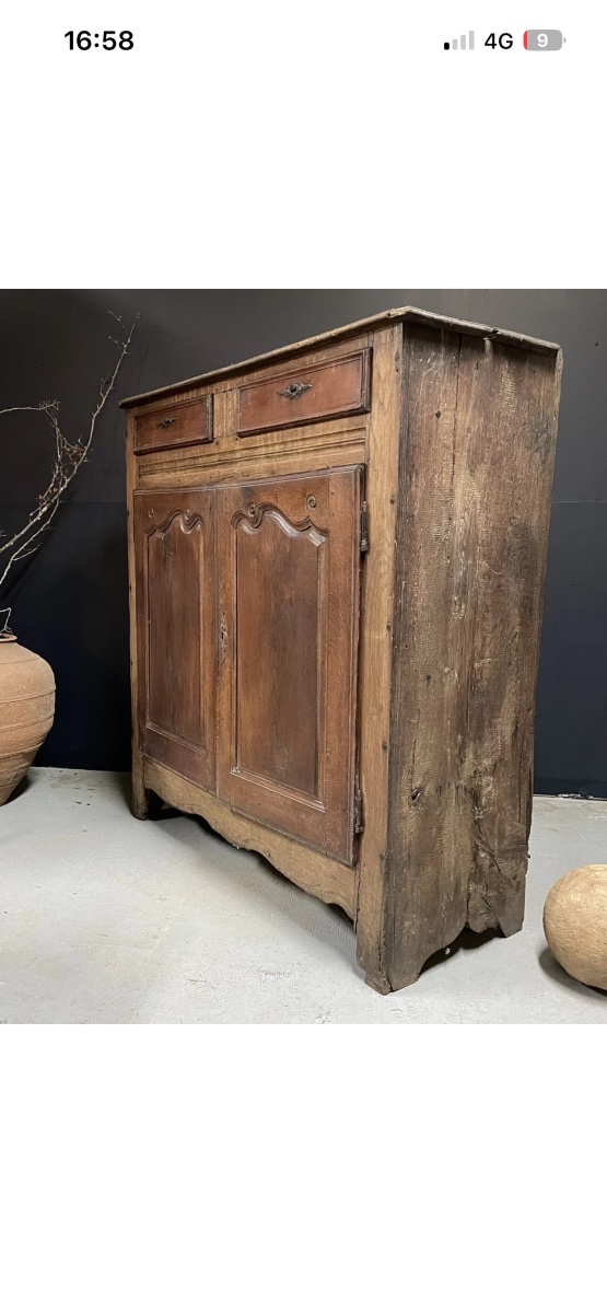 Antique 18th-century Louis XV Sideboard, Solid Wood, Folk Art, Country Style, Enfilade, Furniture-photo-1