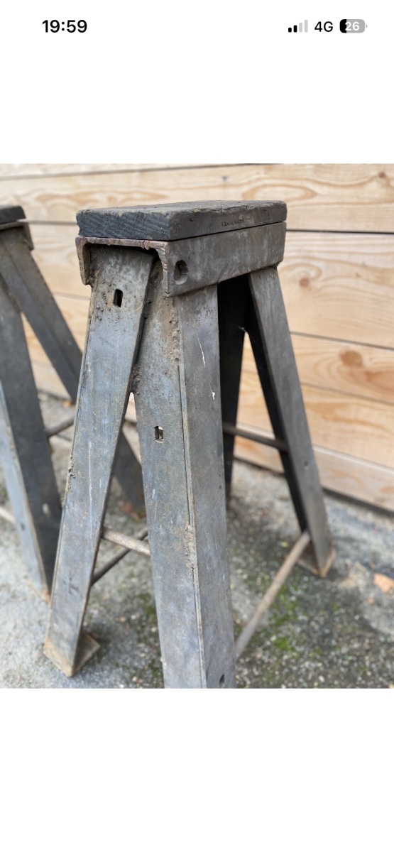 Pair Of Sculptor's Stools, Industrial Design Workshop, Antique Craft Furniture-photo-3