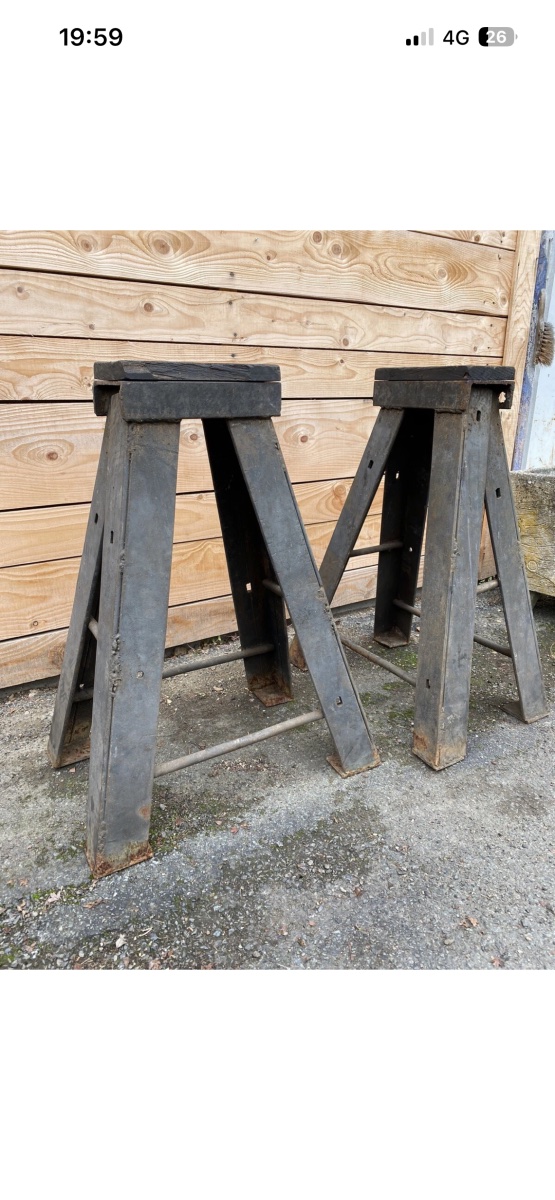Pair Of Sculptor's Stools, Industrial Design Workshop, Antique Craft Furniture-photo-4