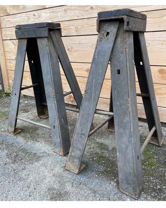 Pair Of Sculptor's Stools, Industrial Design Workshop, Antique Craft Furniture