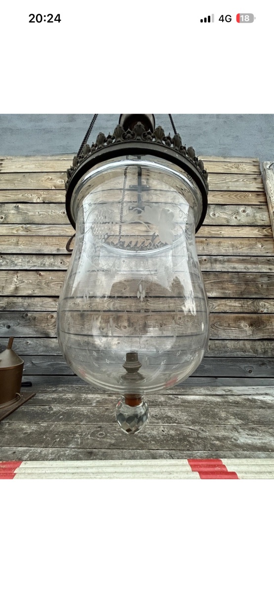 Large Lantern Entryway Hall Chandelier Hallway 19th-century Antique Castle Lamp-photo-3