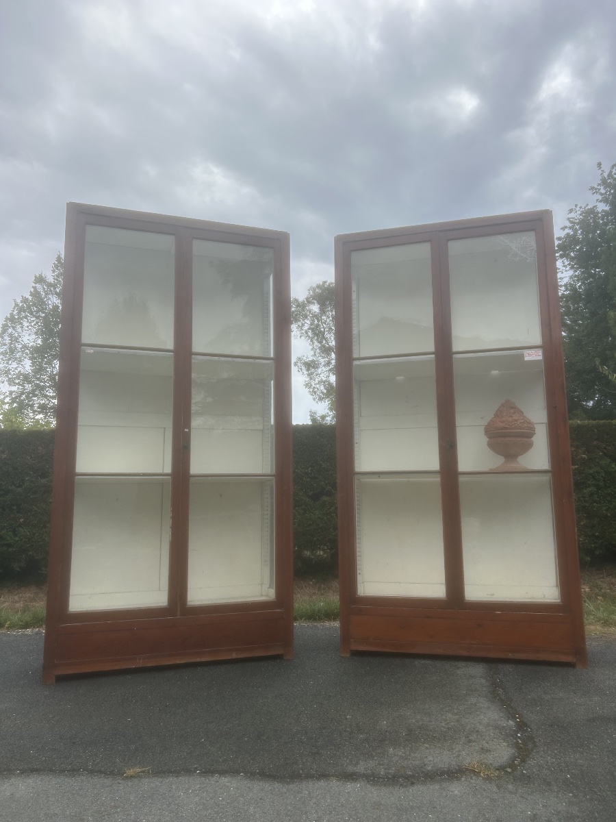 3m Pair Of Antique 19th-century Display Cases, Pharmacy-style, Laboratory-style, Cabinet Of Curiosities -photo-2