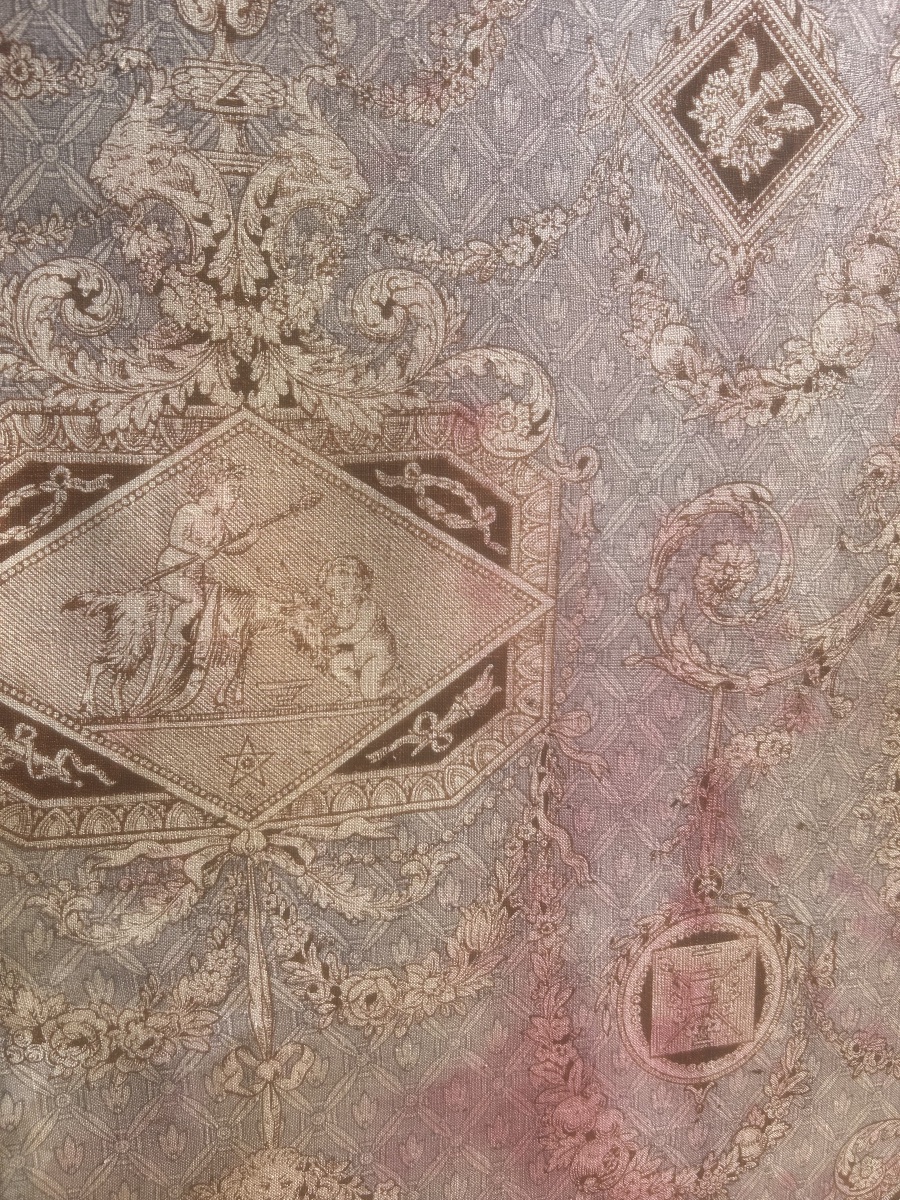 6-panel Antique Toile De Jouy Screen With Patina, 19th-century Antique Furniture From A Castle-photo-2