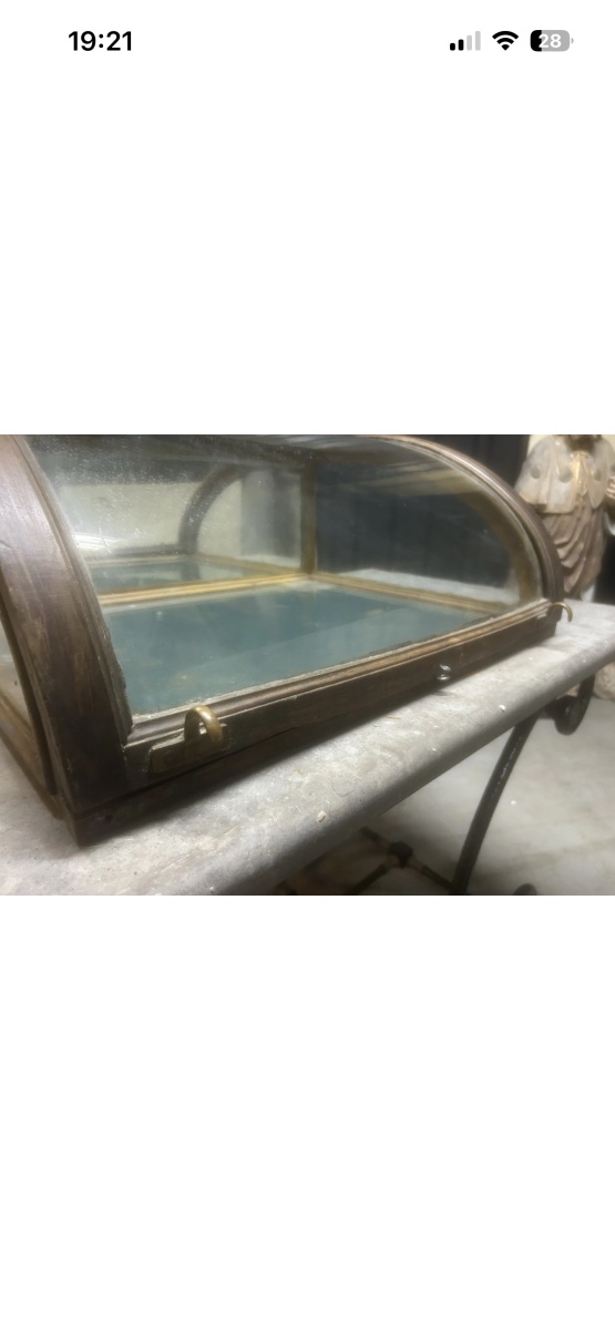 Antique Curved-glass Display Case, 19th Century, Retail, Boutique, Jewelry, Collection, Watch-photo-5