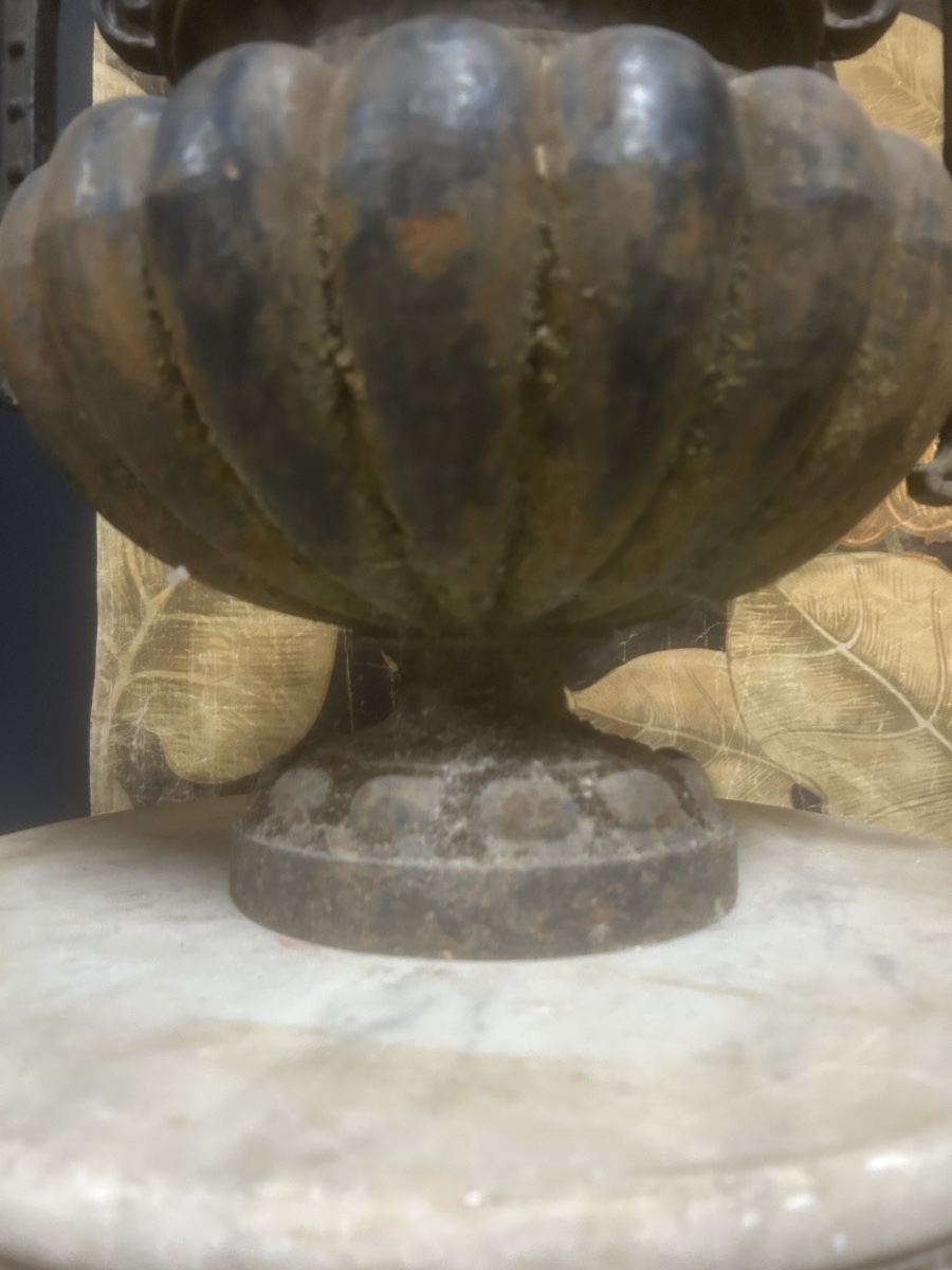Paire de Vase Fonte Alfred Corneau Portail Urne Jardin Ancien XIXeme-photo-1