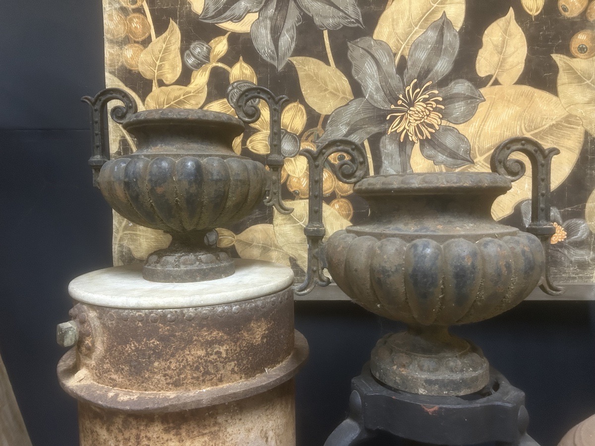 Paire de Vase Fonte Alfred Corneau Portail Urne Jardin Ancien XIXeme