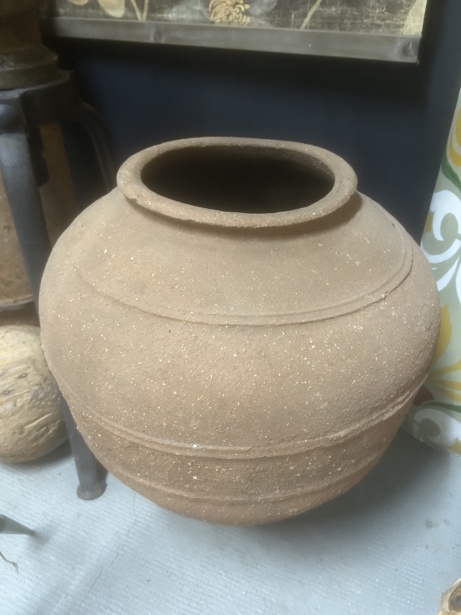 Large Terracotta Pottery, Antique 19th-century Jug, Amphora, Folk Art-photo-4