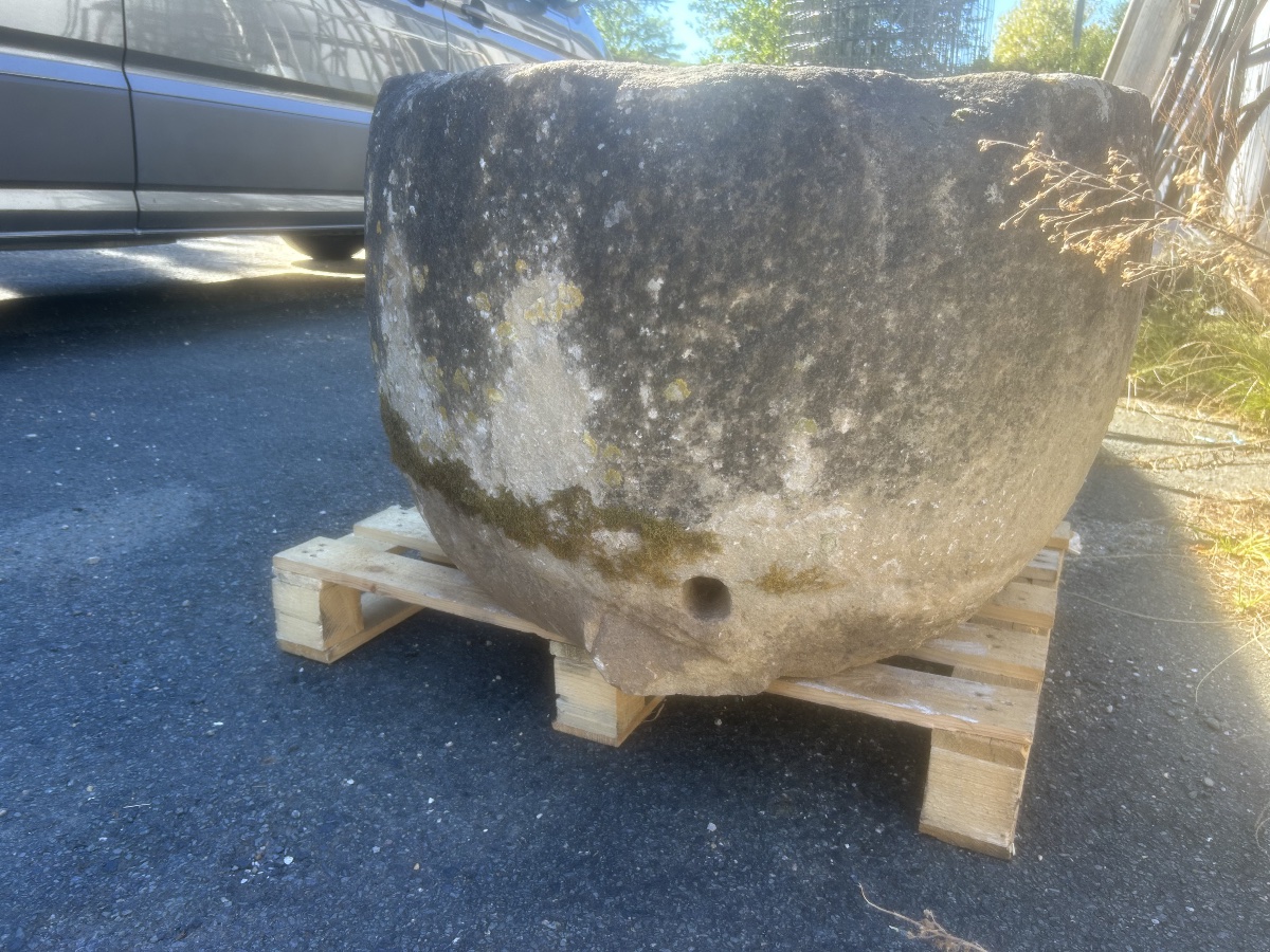 Antique Round Stone Basin, Fountain, Vase, Pot, Planter -photo-4