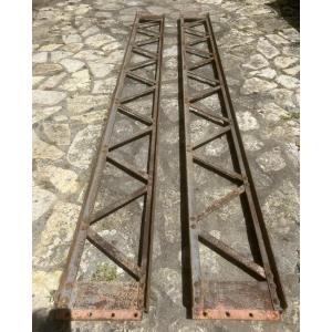 2  Poutre En Fer 3m Poutrelle Style Eiffel Riveté Ipn Mobilier Industriel Usine