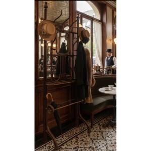 Porte Manteau vestiaire bois courbé Thonet Ancien bistrot brasserie 