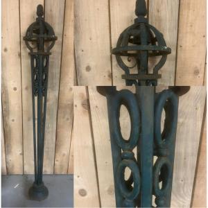 Lampadaire Art Deco Design Moderniste 1940 Pied de Lampe Ferronnerie Ancienne