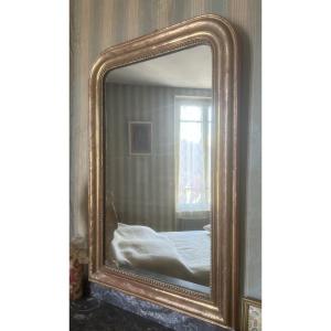 Antique Louis Philippe Style 90cm Gilt Stucco Mirror 