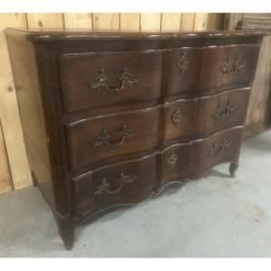 Louis XV Chest Of Drawers, 18th Century, Chinese-style Handle, Curved Crossbow Design, Furniture 15