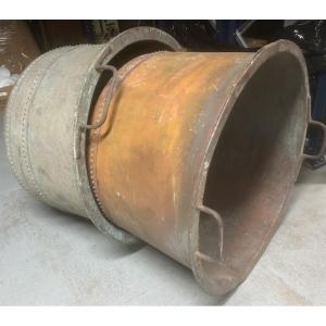 100 Cm Copper Tub, Giant Cauldron, Planters, Vase, 18th Century, Antique Kitchen