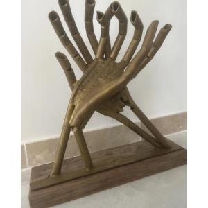 Jean Marc Ferronnier Art Sculpture "corde Sur Ciel" Antique Vintage Wrought Iron 50 Cm