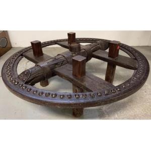 Roue de Char Charrette Portugal Espagne Haute Époque Table Basse Art Populaire