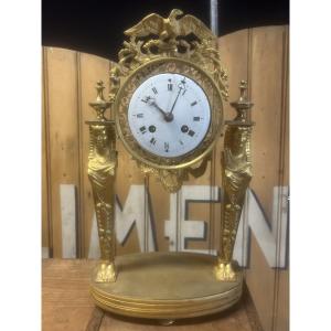 Napoleon I Empire-period Clock, "return From Egypt," With A Louis XVI Portico