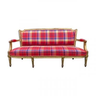 Louis XVI Style Golden Wood Sofa Napoleon III