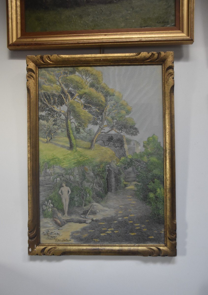 Louise Marie Jossier-Grémillon l'Amphore Blessée, 1934,  Aquarelle Signée-photo-2