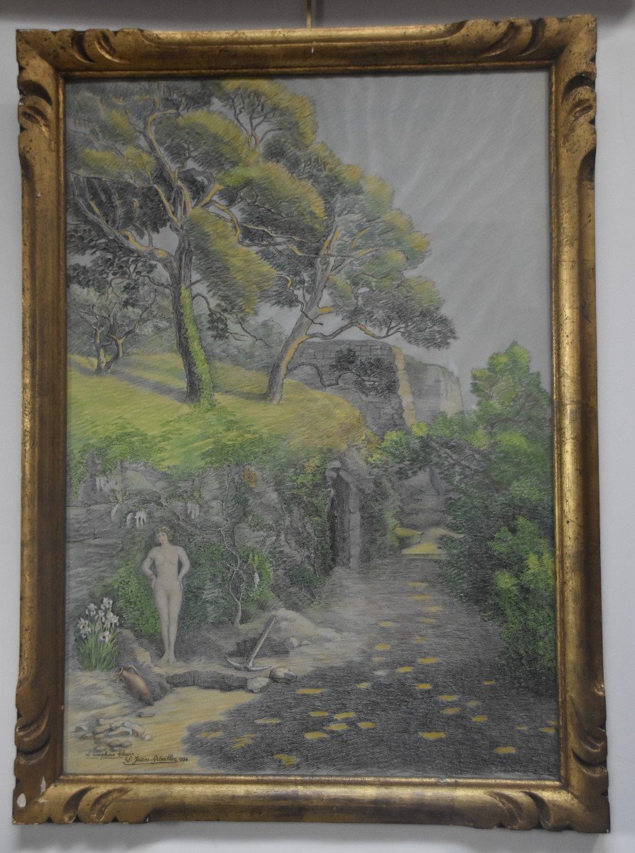 Louise Marie Jossier-Grémillon l'Amphore Blessée, 1934,  Aquarelle Signée-photo-3