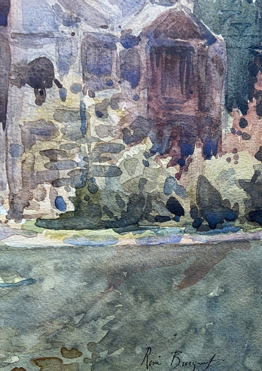 René Buignet (1888-1915) The Medici Fountain, Luxembourg Garden, Two Signed Watercolors-photo-5
