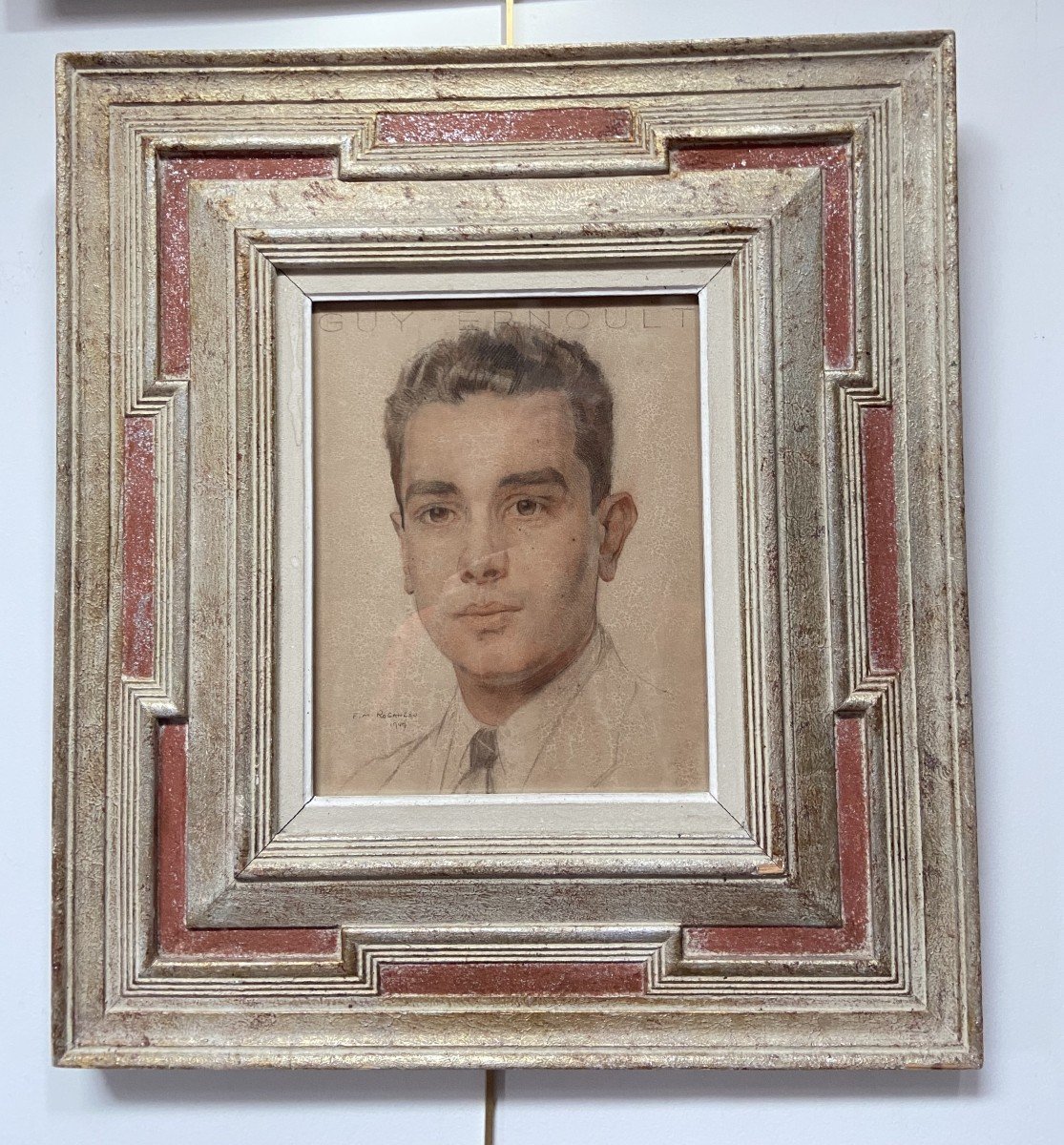 François-Maurice Roganeau (1883-1973)  Portrait d'un jeune homme, 1947, aquarelle signée-photo-3
