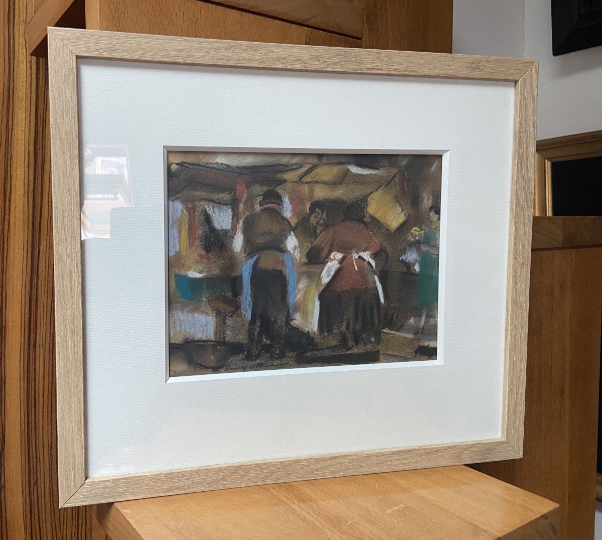Henry Ottmann (1877-1927) Étal de marché 1925, pastel signé-photo-5