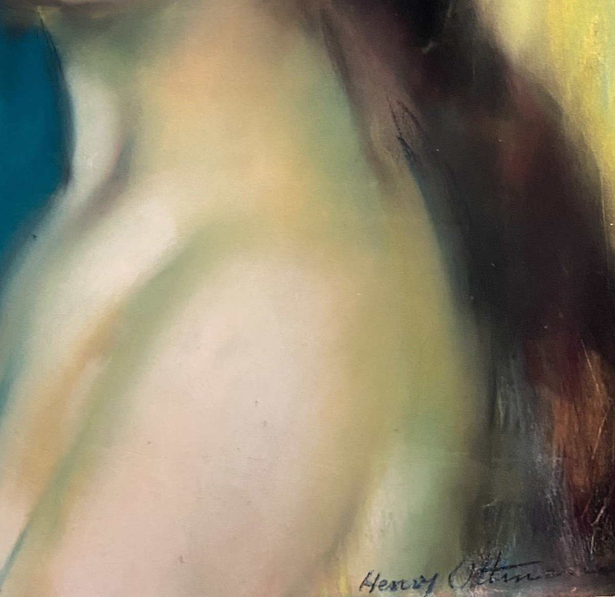 Henry Ottmann (1877-1927)   Portrait De Femme En Buste, Pastel Signé -photo-1